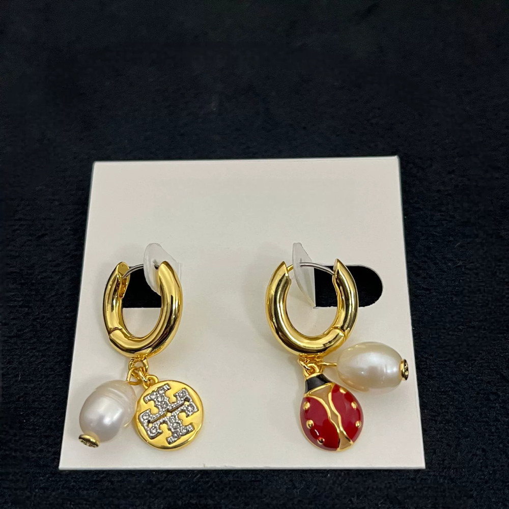 Tory Burch Ladybug Letter Pearl Earrings Bracelet Set